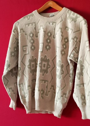 German Vintage 80s Pullover - Aztec Geometric Pattern - Classic Vintage Pull, marke: Vintage Dressing, zustand: Gut, größe: M / 38 / 10, 22,00 €, 23,80 € beinhaltet Vinted-Käuferschutz Pro