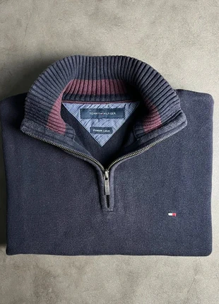 Pull half zip 1/4 zip col camionneur Tommy Hilfiger / bleu taille M / Premium Cotton, merk: Tommy Hilfiger, staat: Heel goed, maat: M, € 35,00, € 37,45 inclusief Kopersbescherming Pro
