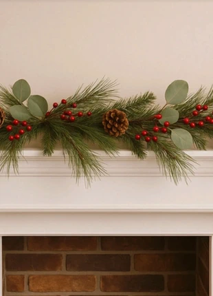 Natural Pine Garland with Berries & Cones – 180 cm, brand: other, condition: New with tags, £18.00, £19.60 includes Buyer Protection