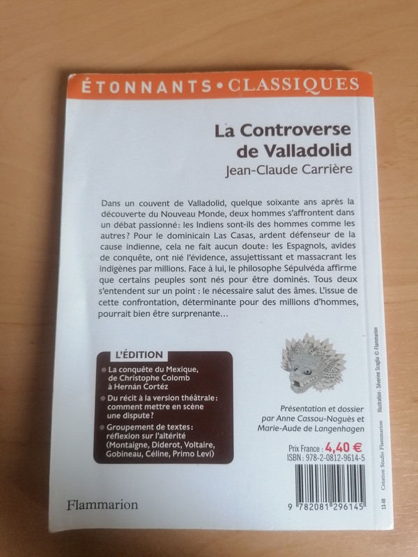Livre  La controverse de Valladolid  de Jean-claude Carrière
