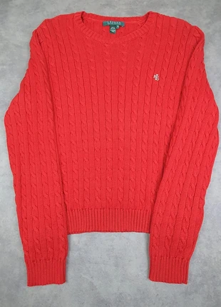 Pull rouge crewneck torsadé coton marque Lauren Ralph Lauren taille M femme, brand: Lauren Ralph Lauren, condizioni: Ottime, taglia: M / IT 42 / EU 38, €29.00, €31.15 include la Protezione acquisti Pro