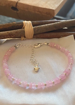 Bracelet perles circulaires Pierre naturelle Quartz Rose, marque: RL Quartz Rose, état: Neuf sans étiquette, 12,00 €, 13,30 € Protection acheteurs incluse