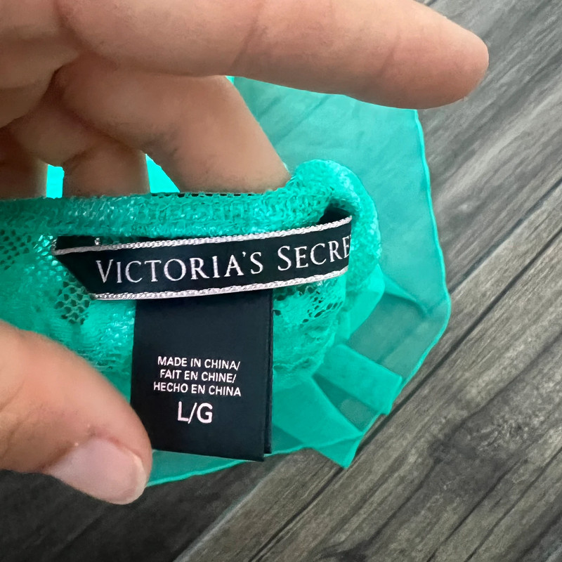 Victoria Secret Turquoise Lace Sheer Lingerie Slip Dress Size Large 4
