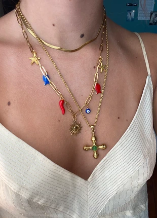 Collier à breloques dorés, marque: Vintage Dressing, état: Neuf sans étiquette, 15,00 €, 16,45 € Protection acheteurs incluse