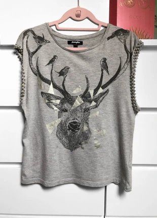T-shirt gris avec imprimé cerf et perles Jennyfer Taille XS TBE 🤍, marque: Jennyfer, état: Très bon état, taille: XS / 34 / 6, 5,00 €, 5,95 € Protection acheteurs incluse