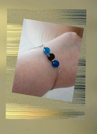 Bracelet argenté et pierres naturelles, marca: lithotherapie, estado: Novo sem etiquetas, €6.30, €7.32 inclui Proteção do Comprador