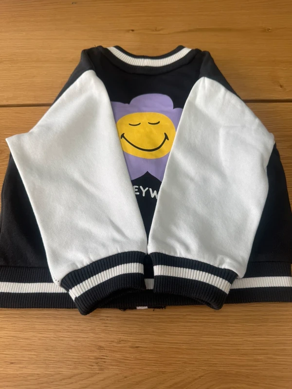 Bombers/gilet blanc et noir/gris avec fleur violette - Taille 3/4 Ans - photo numéro 10