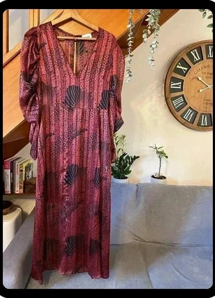 Rare ! Incroyable Robe fluide et brillante à fleurs avec manches bouffantes, brand: Belair, condition: Very good, size: M / 38 / 10, €50.00, €53.20 includes Buyer Protection