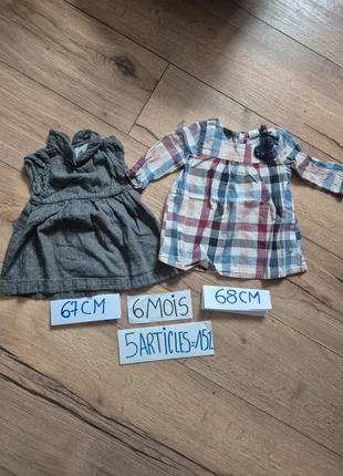 Lots de robes mi-saison : robe Jacadi col Claudine et robe chemise manches longues H&M., marke: Jacadi, zustand: Sehr gut, größe: 6-9 Monate / 68, 6,00 €, 7,00 € inklusive Vinted-Käuferschutz