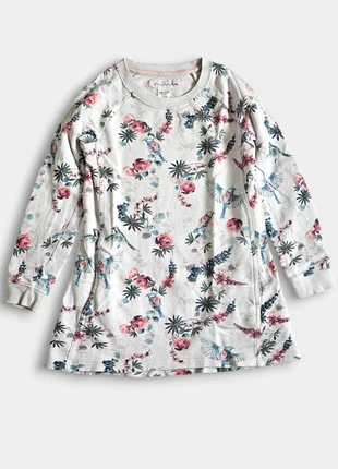H&M - Logg - Robe Sweat-shirt Enfant Gris Clair à Motif Floral – Taille 8 Ans, marca: H&M, estado: Muy bueno, tamaño: 8 años / 128 cm, 14,90 €, 16,35 € Protección al comprador incluida
