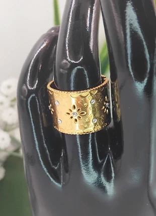 Bague acier inoxydable doré anneau rétro – bohème & chic, marca: Boutique Île de Beauté, estado: Novo sem etiquetas, tamanho: 17,7 mm Ø / 16, €3.95, €4.85 inclui Proteção do Comprador Pro