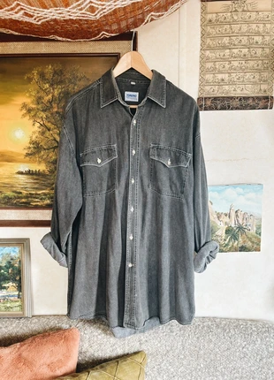 Vintage 90s Torero pencil grey denim look cotton longline oversized shirt., brand: Vintage Dressing, condition: Very good, size: M, £15.00, £16.45 includes Buyer Protection