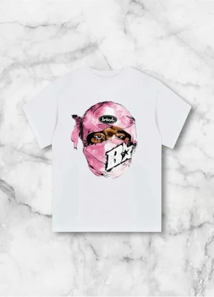 T shirt manche courte y2k blanc et rose vintage streetwear, merk: y2k, staat: Heel goed, maat: M, € 20,00, € 21,70 inclusief Kopersbescherming Pro