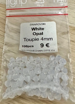 Perles Swarovski White Opal 4 mm, sachet neuf de 100 pièces, marque: Swarovski, état: Neuf avec étiquette, 8,50 €, 9,63 € Protection acheteurs incluse
