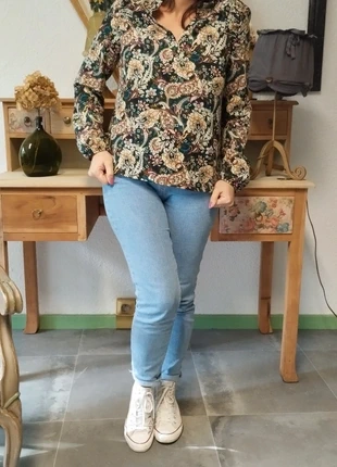 Blouse LH – Motifs bohèmes & éclat vintage 🌼, marca: LH by La Halle, estado: Muito bom, tamanho: S / 36 / 8, €4.00, €4.90 inclui Proteção do Comprador Pro