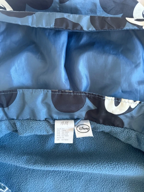 Veste imperméable bleue Mickey H&M 12/ mois - photo numéro 4