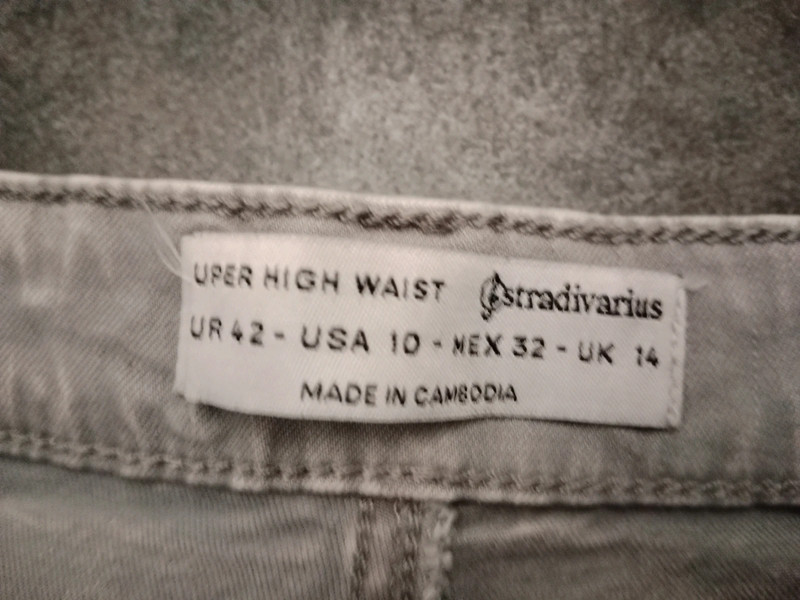 Pantalon stradivarius jean slim stretch 42 xl gris 2