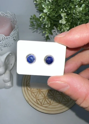 Boucles d’oreilles Lapis Lazuli, en pierre naturelle et en acier inoxydable argenté, marque: happylitho, état: Neuf sans étiquette, 9,90 €, 11,10 € Protection acheteurs (Pro) incluse
