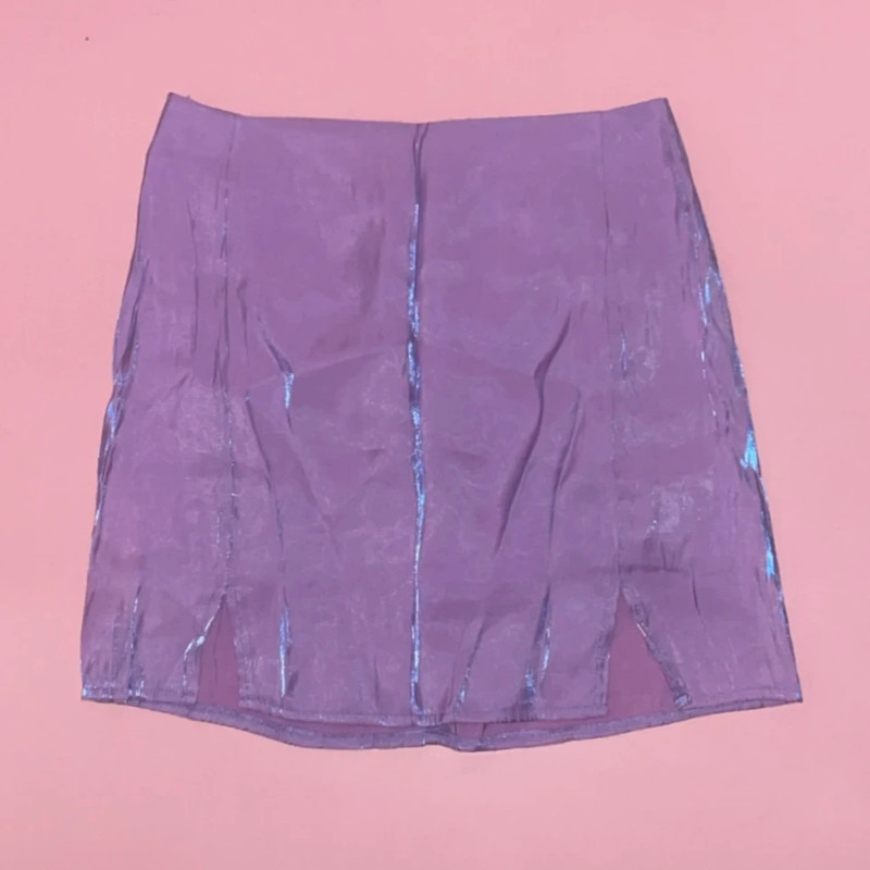 SHEIN Zip Back Spilt Hem Skirt 1