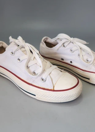Converse White Canvas Trainers UK Size 4 (G4), brand: Converse, condition: Satisfactory, size: 4, £6.00, £7.00 includes Buyer Protection Pro