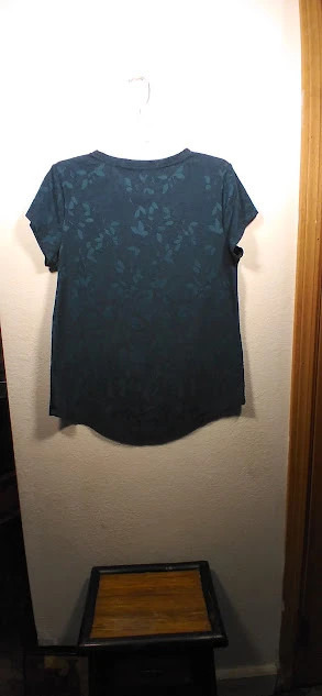 Simply Vera Vera Wang Burnout Design Short Sleeve Teal Top- Size M 5