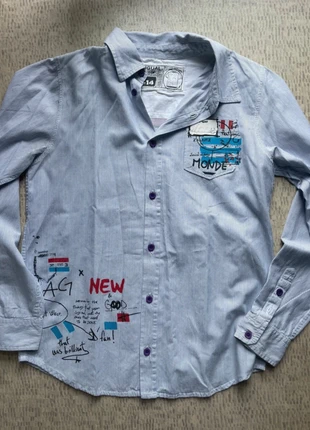 Desigual Graphic Shirt Striped Long Sleeve XS Unisex Streetwear, marque: Desigual, état: Très bon état, taille: XS / 34 / 6, 12,95 €, 14,30 € Protection acheteurs (Pro) incluse