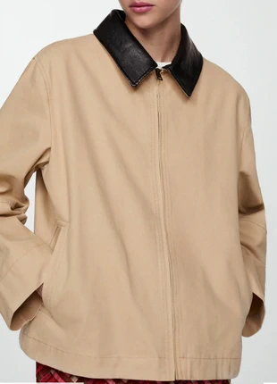 Parka con colletto a contrasto in pelle, marque: Mango, état: Neuf sans étiquette, taille: L / 40 / 12, 40,00 €, 42,70 € Protection acheteurs incluse