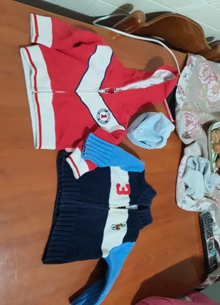 Felpe di cotone +camicia +cappellino in ciniglia, état: Satisfaisant, taille: 1-3 mois / 56 cm, 15,00 €, 16,45 € Protection acheteurs incluse