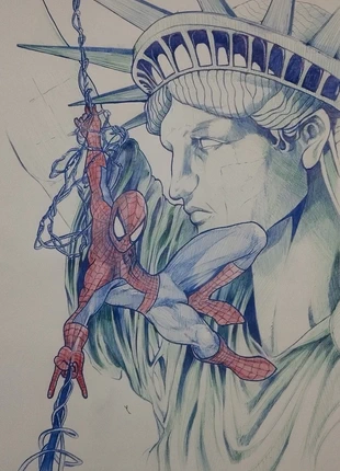 Spiderman drawing, marca: Marvel, estado: Muito bom, €40.00, €42.70 inclui Proteção do Comprador