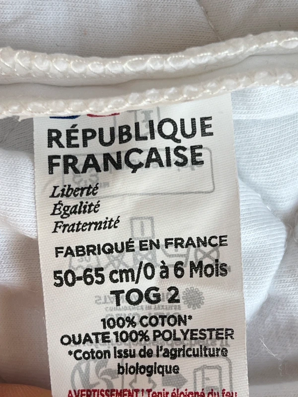 Gigoteuse turbulette taille 0/6 mois Tog 2 République française - photo numéro 4