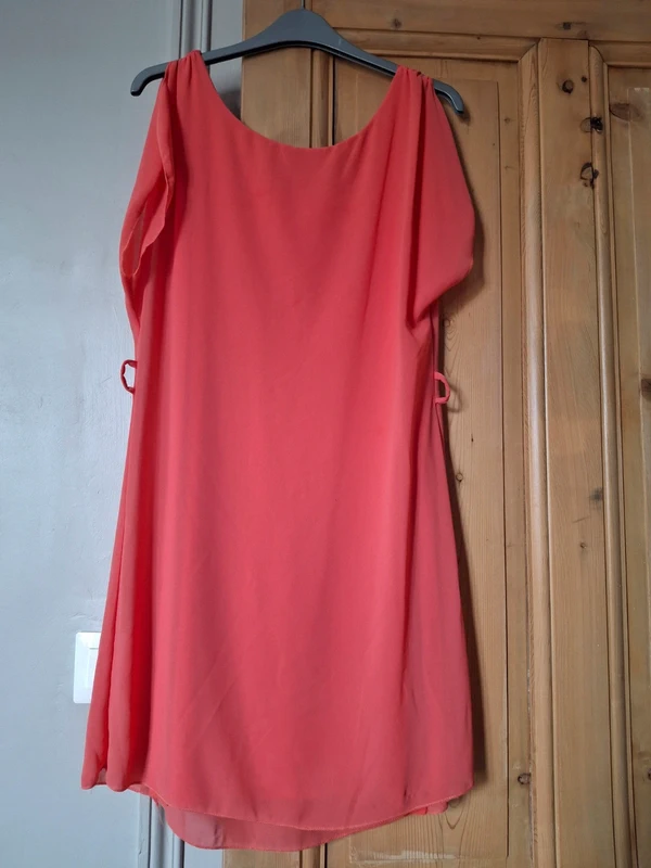 Robe fluide rose/corail made in Italy - photo numéro 2