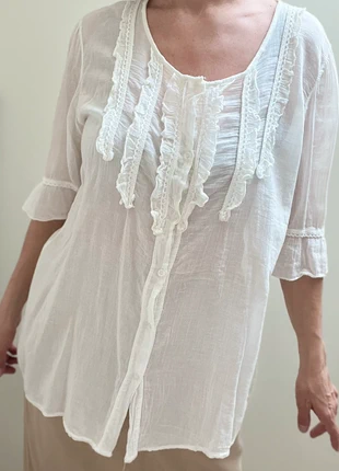 Camicia leggerissima bianca boho, zustand: Sehr gut, größe: L / 40 / 12, 7,00 €, 8,05 € inklusive Vinted-Käuferschutz