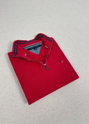 Pull 1/4 Zip Quarter Zip Demi Zip Col Camionneur Homme Tommy Hilfiger Rouge Taille XL, marca: Tommy Hilfiger, estado: Muy bueno, tamaño: XL, 34,99 €, 37,44 € Protección al comprador Pro incluida