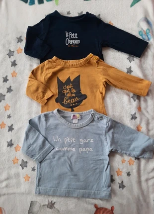 Lot de 3 pulls fins garçon 3 mois, brand: Kiabi, condizioni: Ottime, taglia: 3-6 mesi / 62 cm, €2.75, €3.59 include la Protezione acquisti