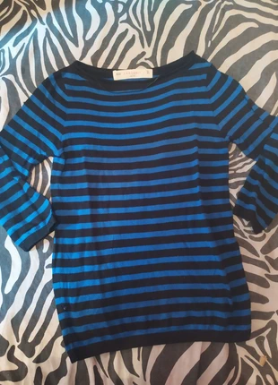 Maglione leggero Zara a righe nere e blu elettrico, marca: Zara, estado: Muito bom, tamanho: S / 36 / 8, €5.00, €5.95 inclui Proteção do Comprador