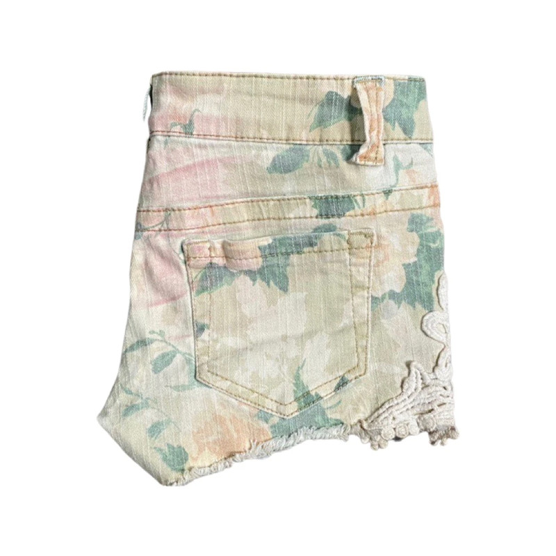 floral low rise jean shorts 2