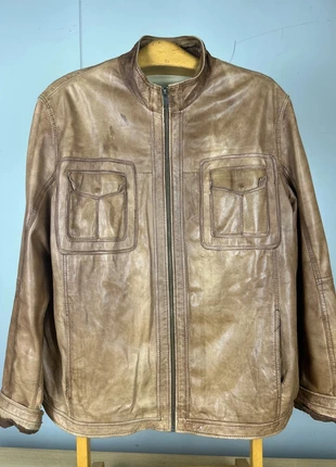 Chaqueta Marrón Vintage de Cuero Real | Estilo Retro Oversize 80s Talla, marque: David Moore, état: Très bon état, taille: L, 30,00 €, 32,20 € Protection acheteurs incluse