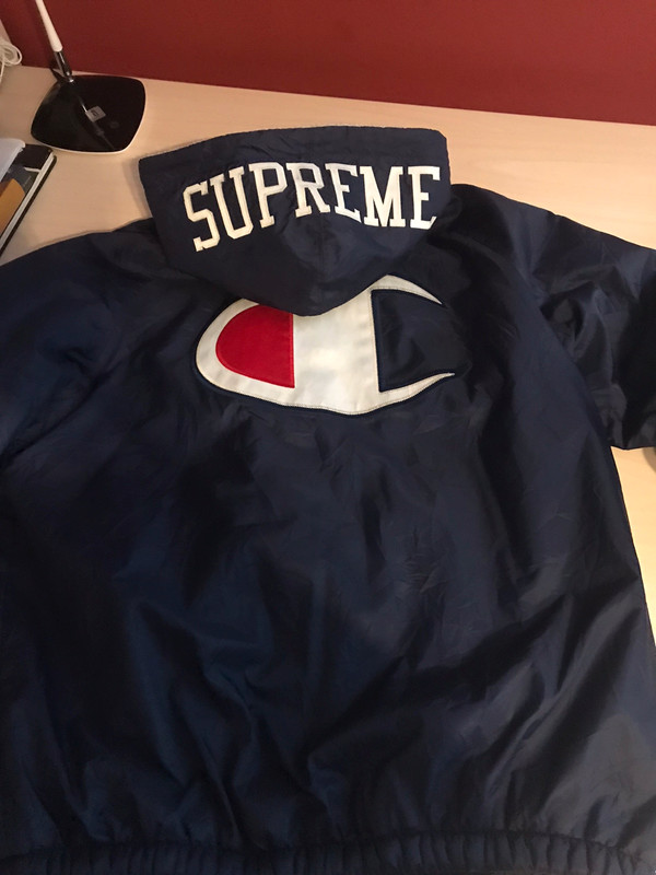 Supreme champion sherpa lined hooded sales jacket black