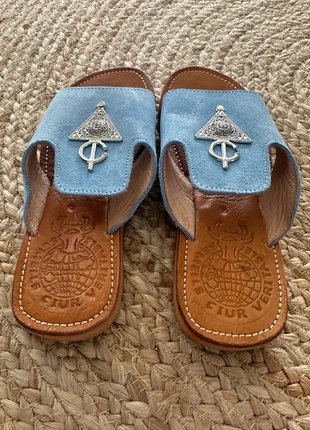 mules artisanales turquoise, brand: Turquoise, condition: New without tags, size: 37, €30.00, €32.20 includes Buyer Protection