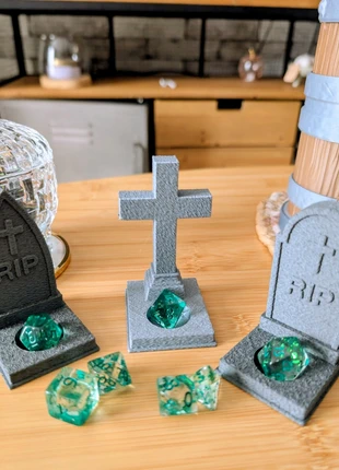 Set de dés JDR + tombes décoratives 3D 🎲, marque: RECREAJU, état: Neuf sans étiquette, 9,90 €, 11,10 € Protection acheteurs (Pro) incluse