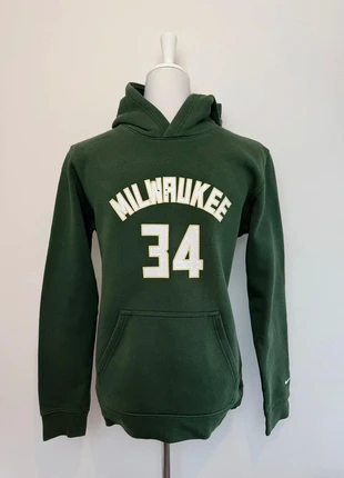 Sweat à capuche Nike NBA Milwaukee Bucks  – Taille XL Junior 14 ans ou adulte XS – Très bon état, marca: Nike, estado: Muito bom, tamanho: 14 anos / 164 cm, €30.00, €32.20 inclui Proteção do Comprador