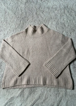 Pull oversize maille laine alpaga col montant beige H&M 38, brand: H&M, condizioni: Ottime, taglia: M / IT 42 / EU 38, €10.00, €11.20 include la Protezione acquisti