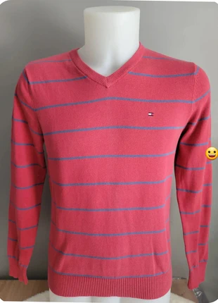 pull col rond rouge à rayures bleu tommy hilfiger taille S, marca: Tommy Hilfiger, estado: Muy bueno, tamaño: S, 15,00 €, 16,45 € Protección al comprador incluida