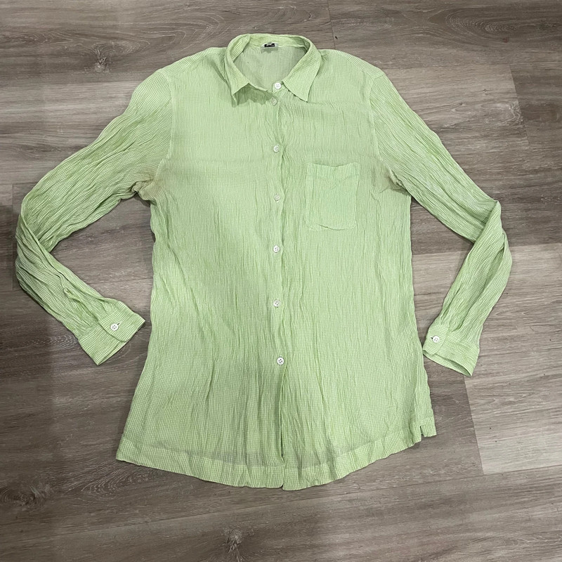 Striped Green Button Up 2