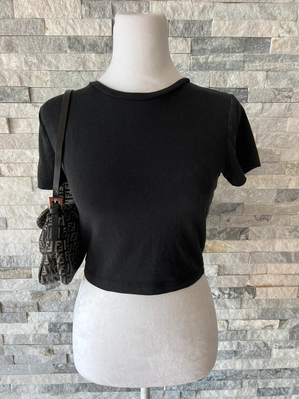 Black short sleeve crop top from Wild Fable 1