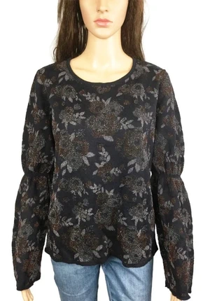 Pull léger bleu marine motif fleurs manches larges femme - Taille 38, brand: sans marque, condizioni: Ottime, taglia: M / IT 42 / EU 38, €6.00, €7.00 include la Protezione acquisti