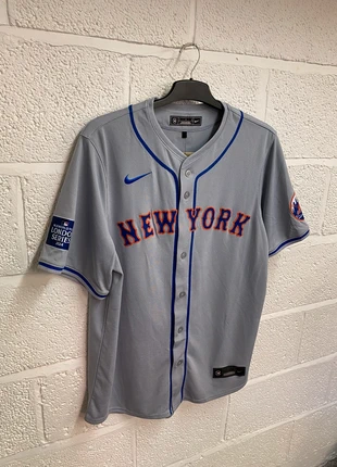 Nike New York Metz Baseball Jersey Grey Blue Large Mens, brand: Nike, condition: New with tags, size: L, £55.00, £58.45 includes Buyer Protection