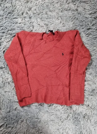 Pull vintage Ralph Lauren Sport rouge L femme laine d’agneau logo bleu col rond classique, brand: Ralph Lauren, condition: Good, size: XS / 34 / 6, €12.00, €13.30 includes Buyer Protection Pro