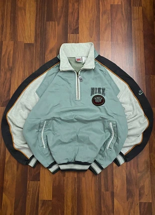 Nike Vintage 90s Quarter Zip Pullover Oldschool Sportswear Green Collar & Striped Cuffs size L, marque: Nike, état: Très bon état, taille: L, 48,00 €, 51,10 € Protection acheteurs incluse