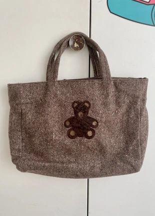 Grand sac vintage marron style tweed avec motif nounours ours faux fur fourrure retro , brand: Vintage, condizioni: Ottime, €25.00, €26.95 include la Protezione acquisti